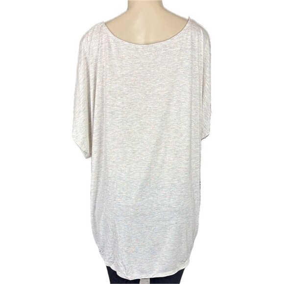 Apt 9 +3X Gray Confetti Heather Sequin Abstract Graphic Short Dolman Sleeve Tee - Picture 4 of 6